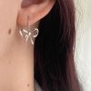 Silver earrings with bow-Bowtie-mkjewels