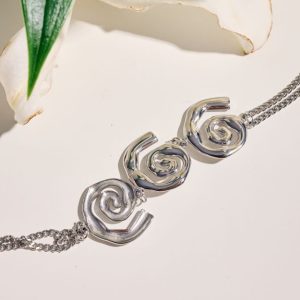 Steel Bracelet with Coils-Sonia Silver-mk-jewels