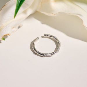 Steel ring with braiding- Sally silver- mk jewels