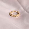 Steel gold plated ring with infinity design- Infinity- mk jewels