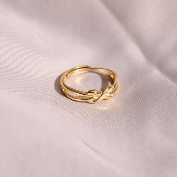 Steel gold plated ring with infinity design- Infinity- mk jewels