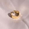 Steel gold plated forged ring-Suzan Gold-mkjewels