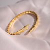 Steel bracelet gold plated snake with cubic zirconia-Sahara Gold-mk-jewels