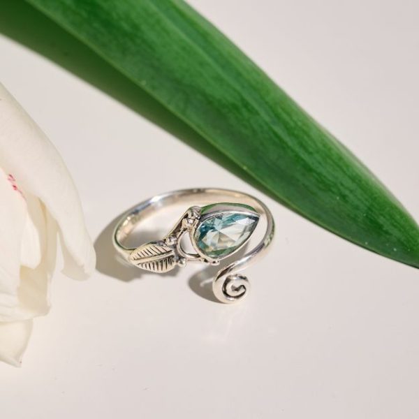 Ring of Silver 925 with Aquamarine-Emelia Aquamarine-mkjewels