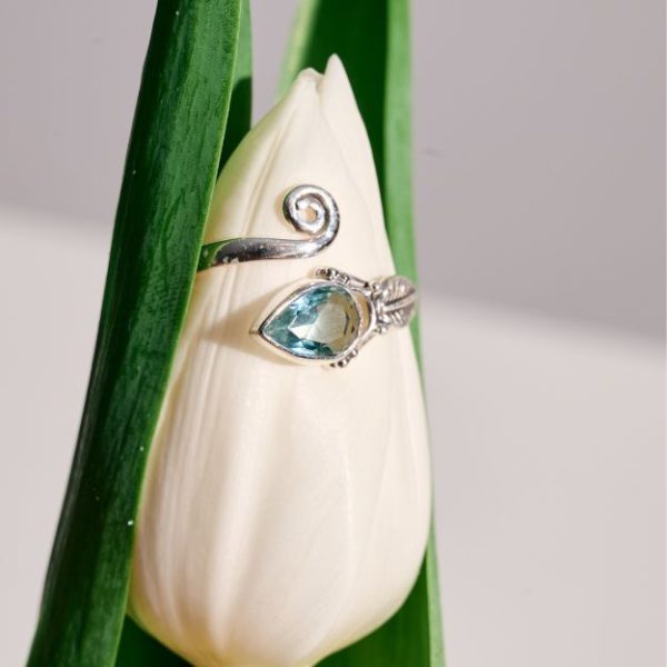 Ring of Silver 925 with Aquamarine-Emelia Aquamarine-mkjewels