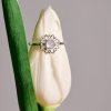 Sterling silver ring with flower and moonstone-Margaret Moonstone-mkjewels