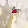 Ring of Silver 925 with Ruby-Emelia Ruby-mkjewels