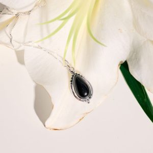 Necklace made of Silver 925 with Black Onyx-Erin Black Onyx-mkjewels