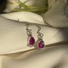 Pendant earrings made of Silver 925 with Ruby-Dion Ruby-mkjewels