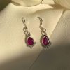 Pendant earrings made of Silver 925 with Ruby-Dion Ruby-mkjewels