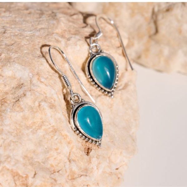 Earrings made of silver 925 with Brazilian chalcedony-Chloe brazilian chalcedony-mkjewels