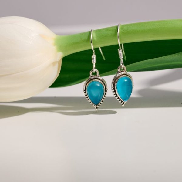 Earrings made of silver 925 with Brazilian chalcedony-Chloe brazilian chalcedony-mkjewels