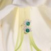 Earrings of silver 925 with green and white cubic zirconia in the shape of the Sun-Eloise-mk-jewels